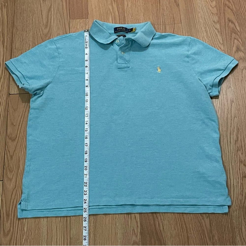 Polo Ralph Lauren Men’s XL Custom Slim Fit Polo Shirt Blue Teal Preppy Golf - Picture 6 of 9